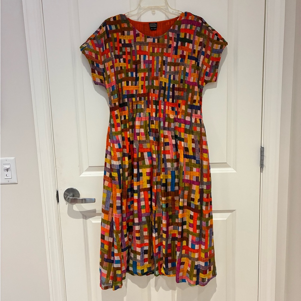 Neeru Kumar Colorful Geometric Pattern Midi Dress